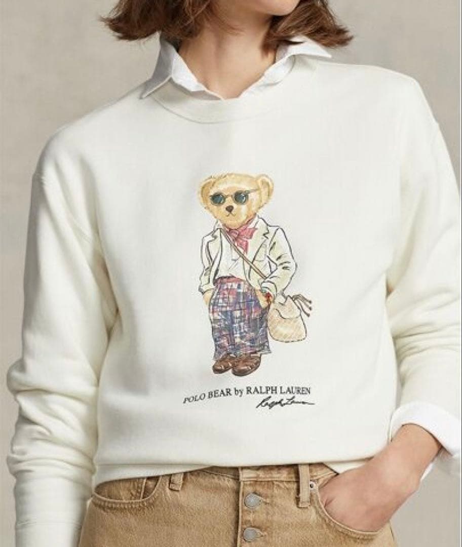 現行QRタグ✨ポロバイラルフローレン ビーズ刺繍 ポロベア スウェットトレーナー