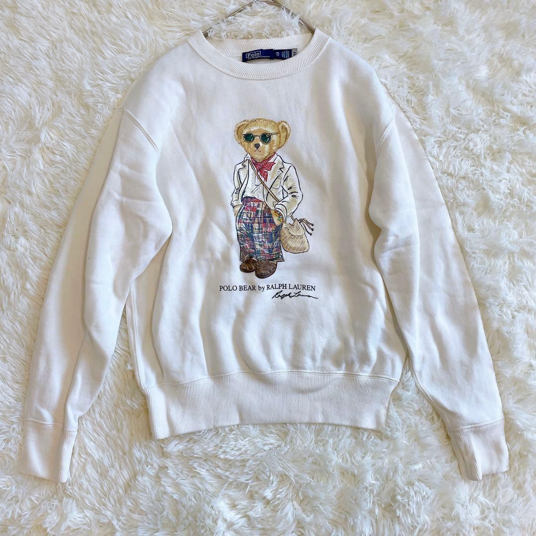 現行QRタグ✨ポロバイラルフローレン ビーズ刺繍 ポロベア スウェットトレーナー