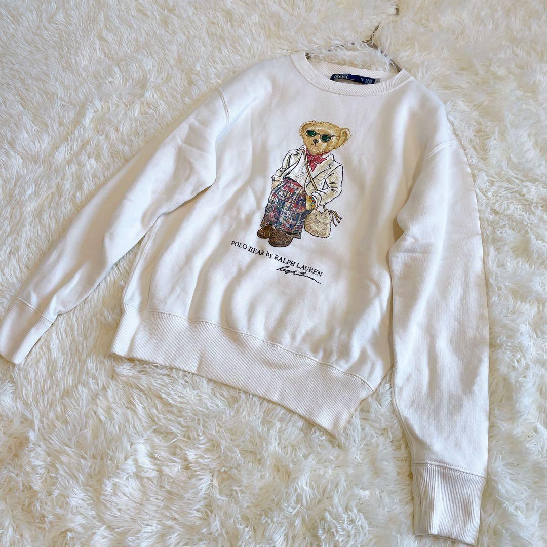 現行QRタグ✨ポロバイラルフローレン ビーズ刺繍 ポロベア スウェットトレーナー