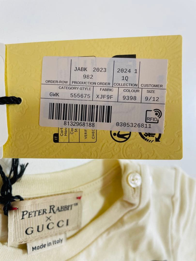 GUCCI PETER RABBIT コラボ Tシャツ クリーム色