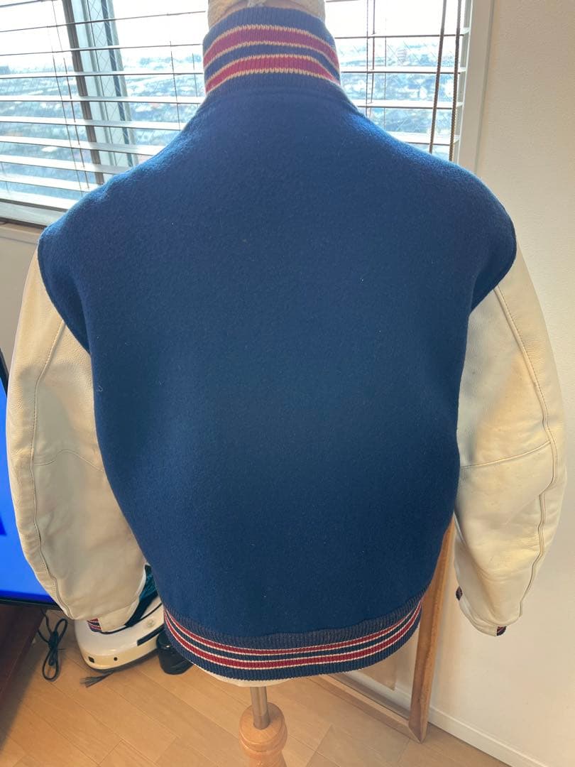 Golden bear ゴールデンベア　袖レザーワッペン刺繍　スタジャンメンズ