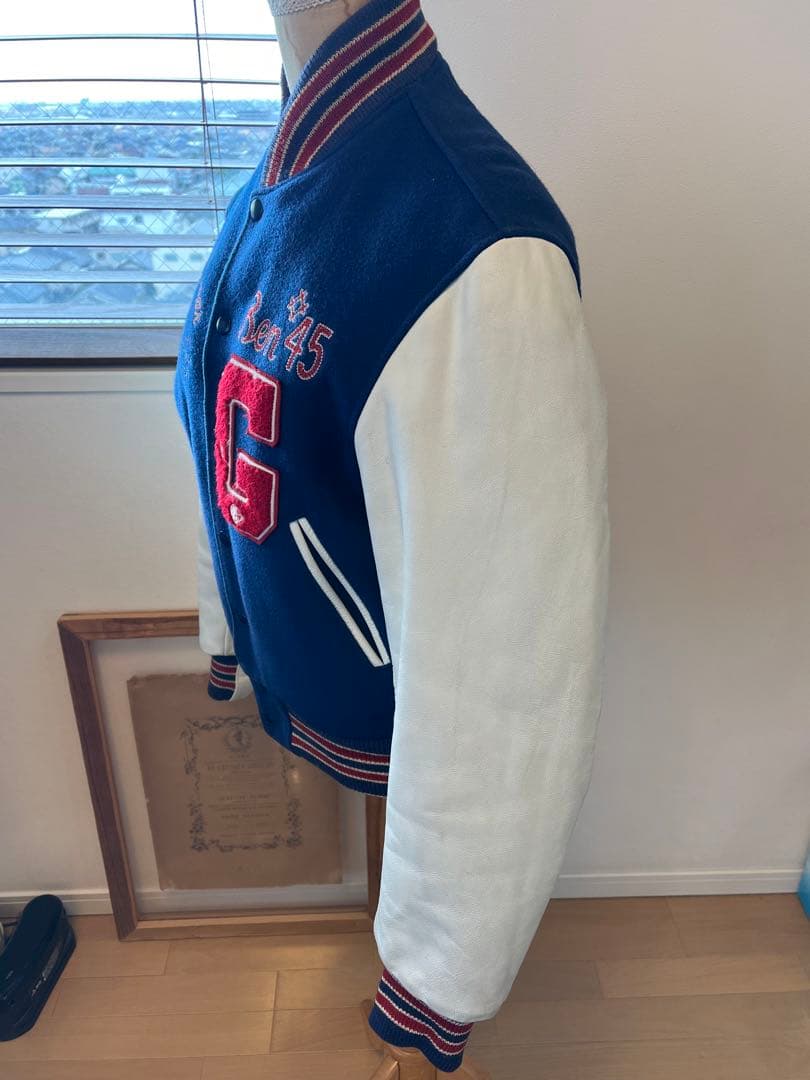 Golden bear ゴールデンベア　袖レザーワッペン刺繍　スタジャンメンズ