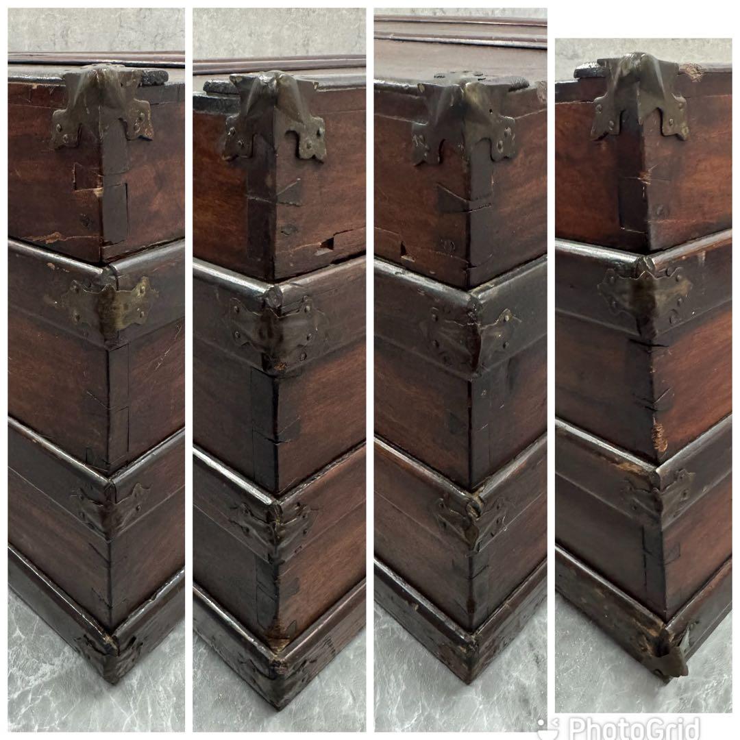 【珍品】トランクケース コンテナボックス 船舶 船鞄 収納 アンティーク①