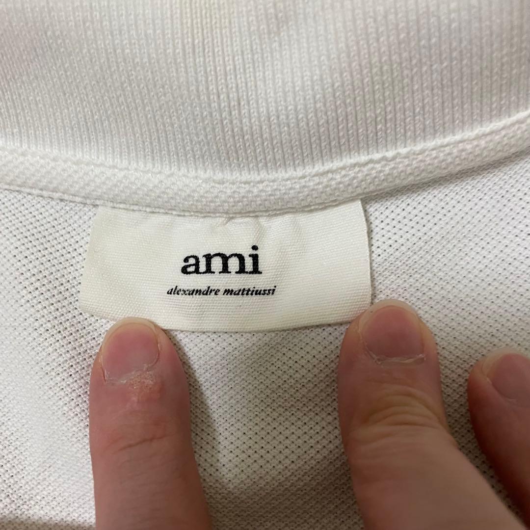 アミパリス　ami アミアレクサンドルマテュッシ　ホワイト ポロシャツ