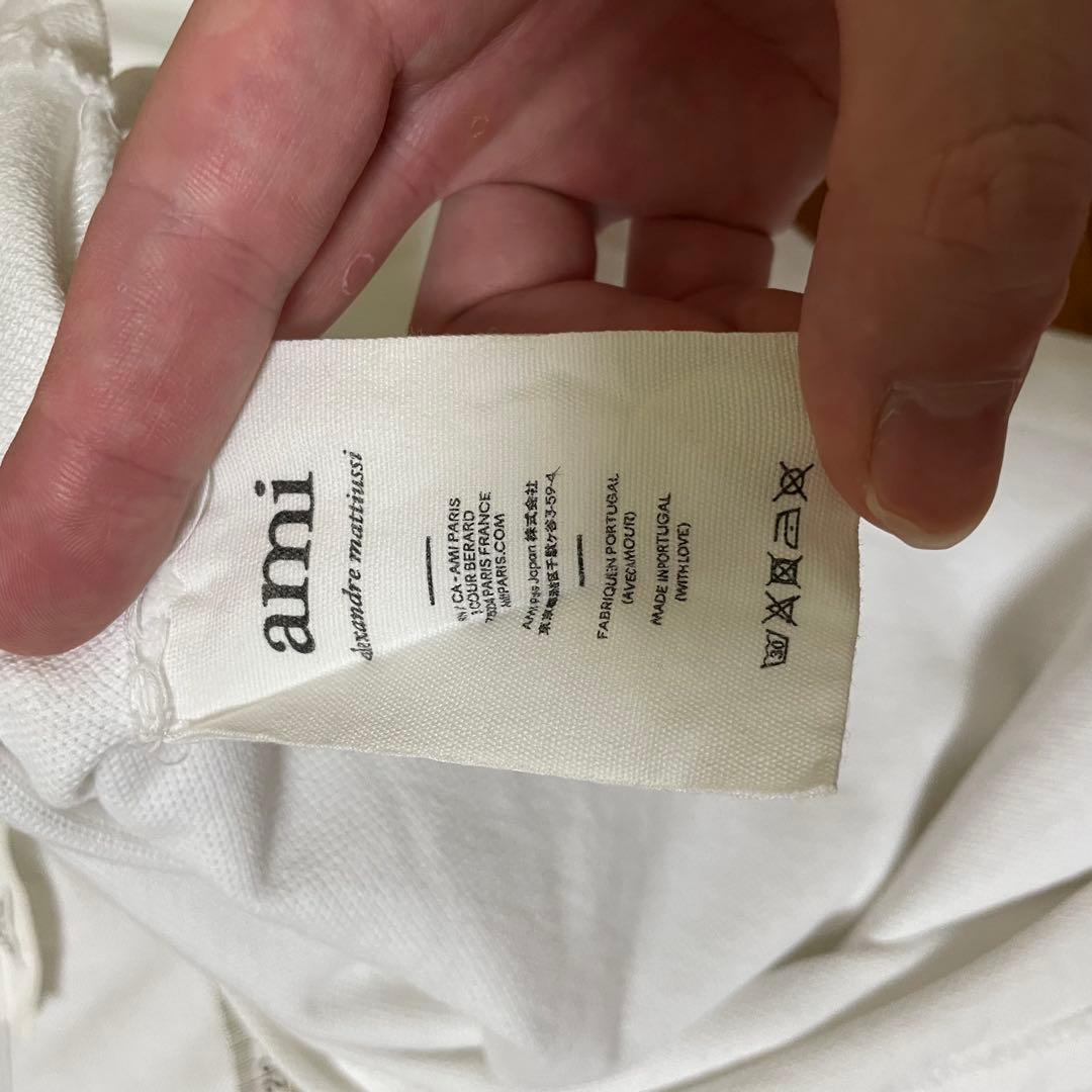 アミパリス　ami アミアレクサンドルマテュッシ　ホワイト ポロシャツ