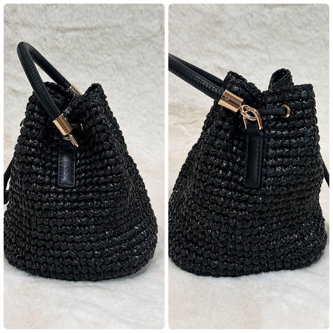 現行 極美品✨ フルラ ミオニード 2024SS ミニバッグ 巾着 ポーチ 黒