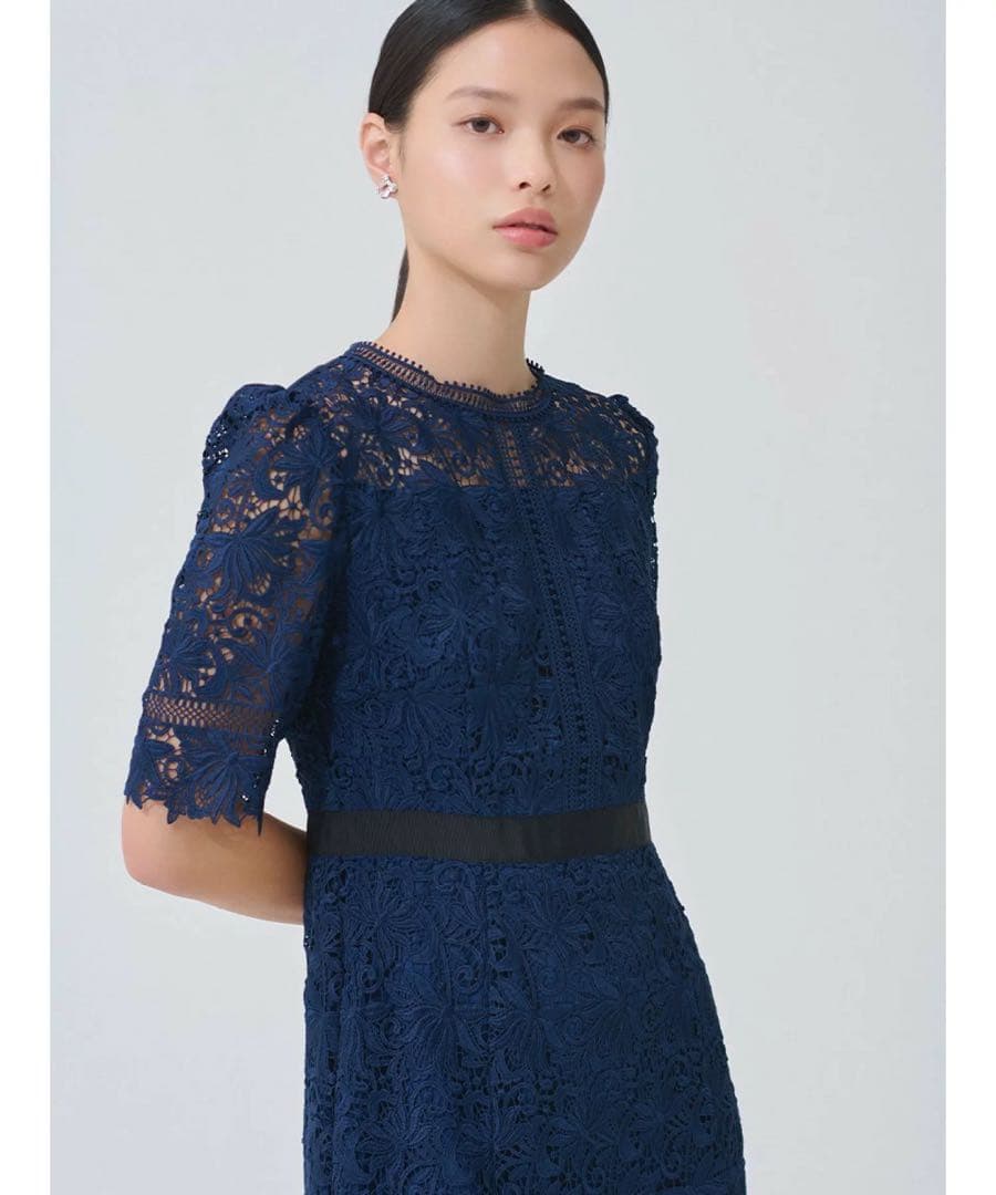 CELFORD レースワンピース　38 ネイビー