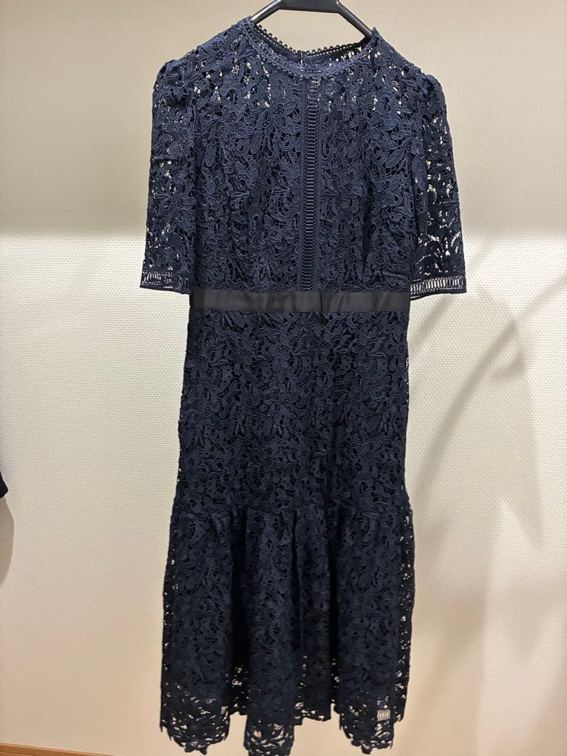 CELFORD レースワンピース　38 ネイビー
