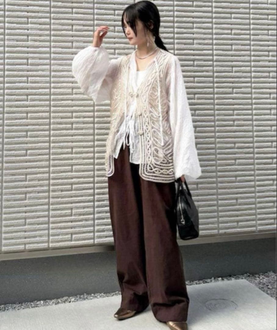 TODAYFUL トゥデイフル★ Embroidery Middle Vest