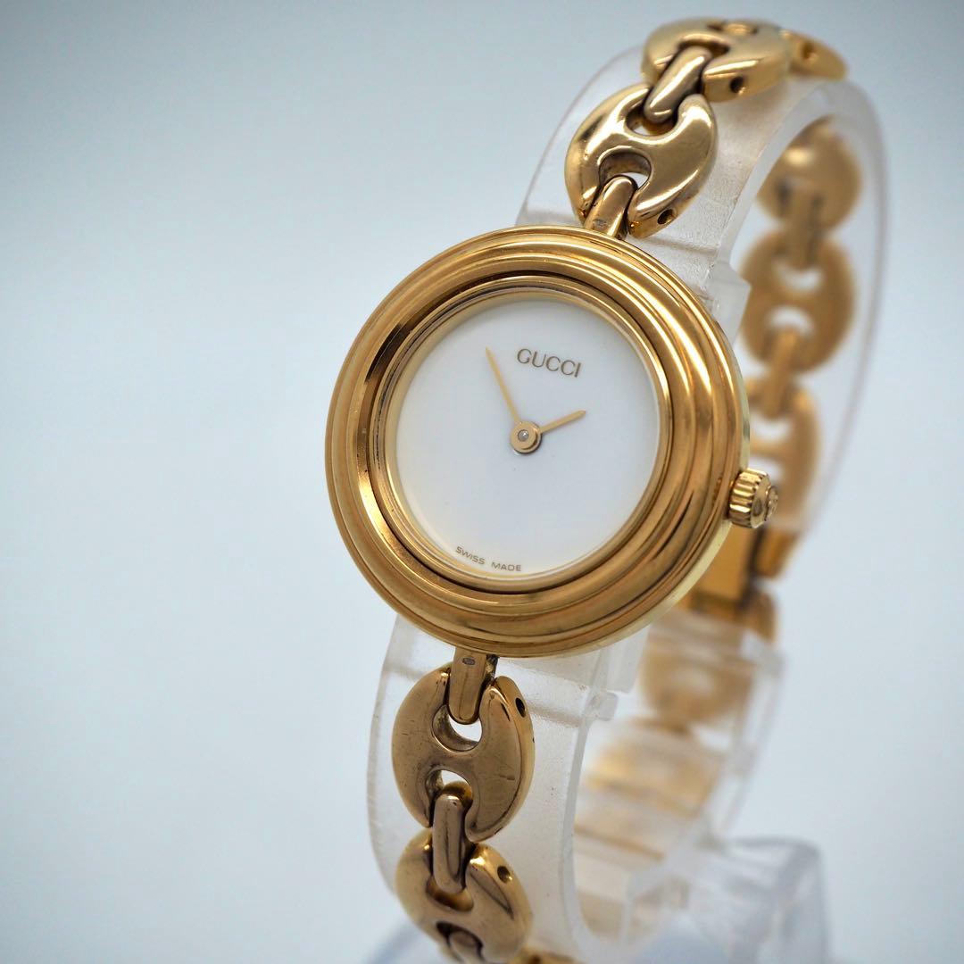 242 稼働【美品】GUCCI 時計　箱付き チェンジベゼル　6色　ゴールド
