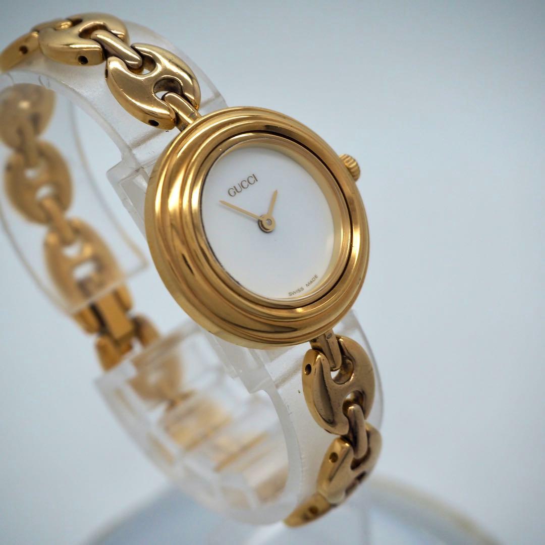 242 稼働【美品】GUCCI 時計　箱付き チェンジベゼル　6色　ゴールド