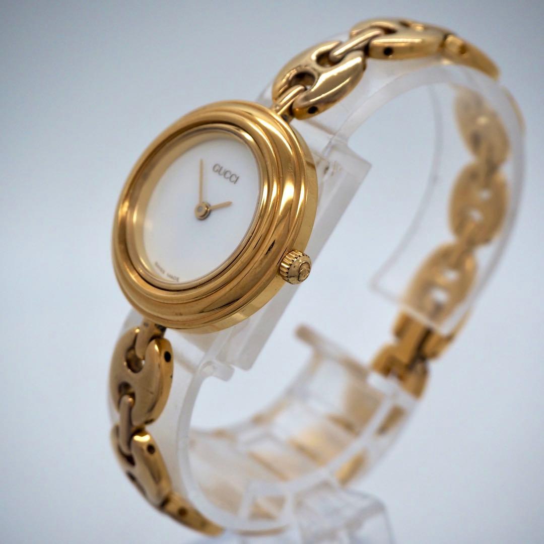242 稼働【美品】GUCCI 時計　箱付き チェンジベゼル　6色　ゴールド