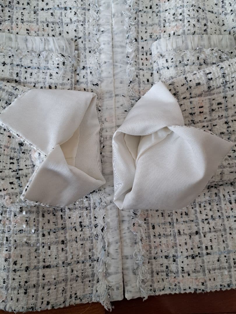 アナイ　ミックスツイード　ノーカラージャケット　40