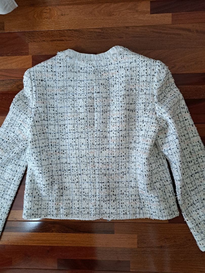 アナイ　ミックスツイード　ノーカラージャケット　40