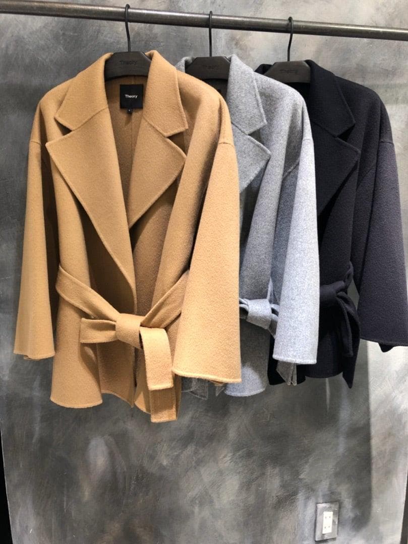 Theory ・カシミヤ混ベルト付きコート ウールコート■グレー■ S■ 7万