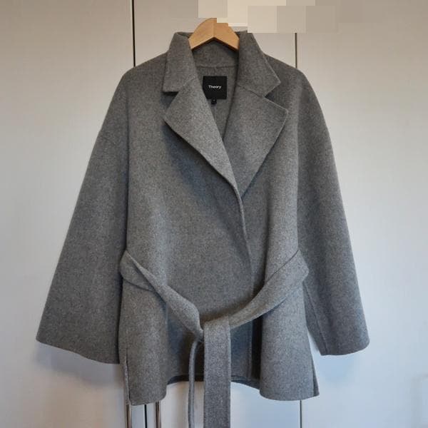 Theory ・カシミヤ混ベルト付きコート ウールコート■グレー■ S■ 7万