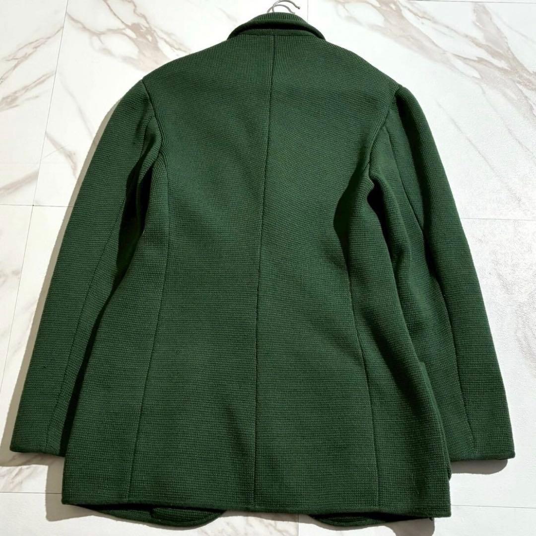 極美品/50(XL)ジョルジオアルマーニ ジャケット テーラード ニット生地 緑