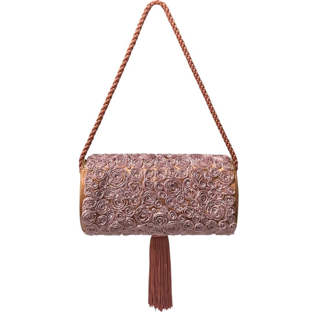 美品 ジョルジオアルマーニ クリスタル フリンジ パーティバッグ 希少モデル