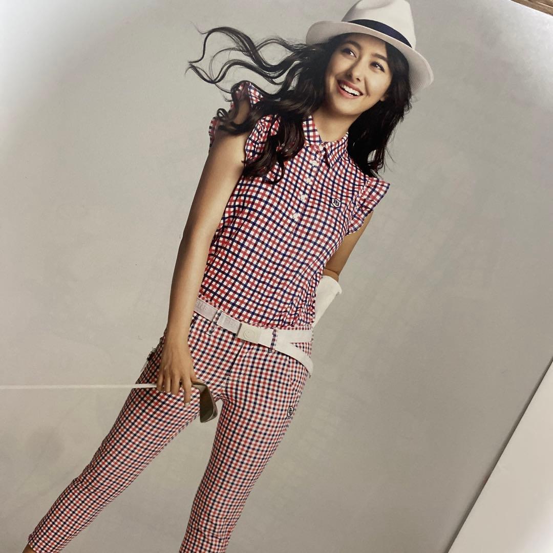 美品♡パーリーゲイツ♡セットアップ♡チェック♡トリコロール♡レッド♡ホワイト♡S