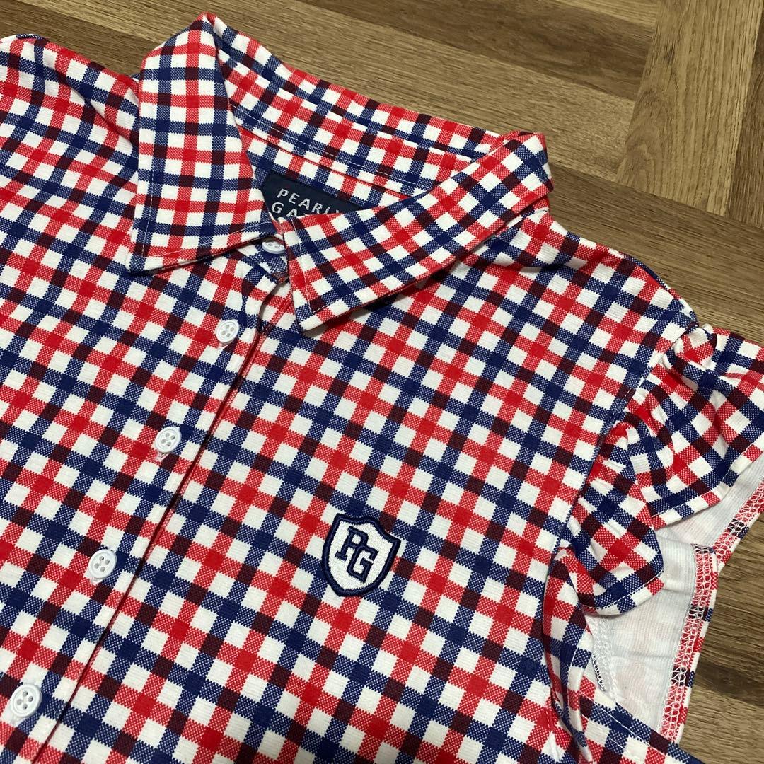 美品♡パーリーゲイツ♡セットアップ♡チェック♡トリコロール♡レッド♡ホワイト♡S