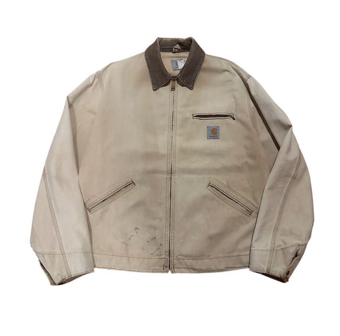 80s カーハート デトロイトジャケット 裏地なし L フェード