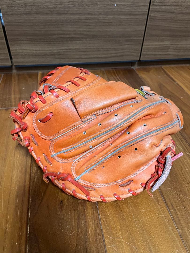 野球　ミズプロ　キャッチャーミット　オレンジ　グローブ