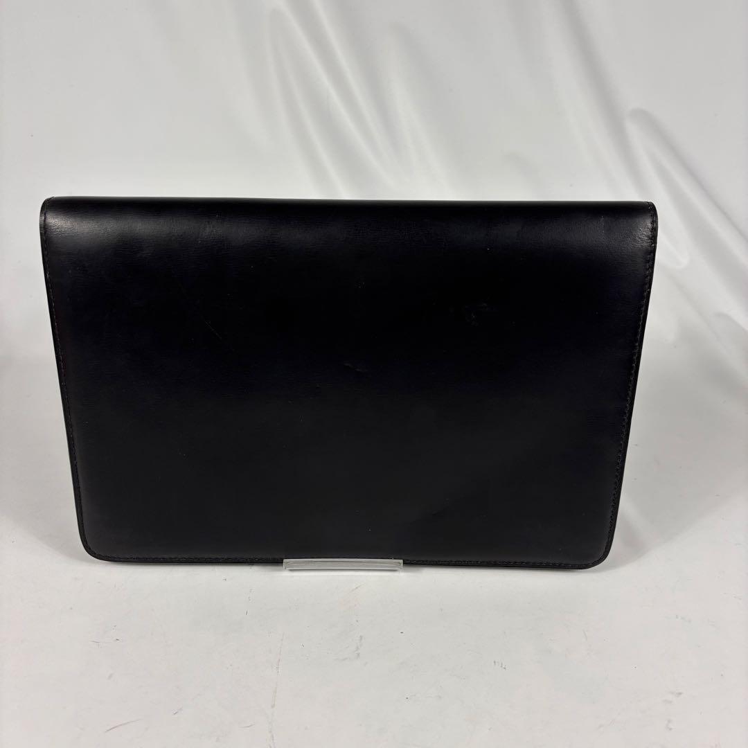 CELINE　セリーヌ　ヴィンテージ　クラッチバッグ　シルバー金具　レザー　黒