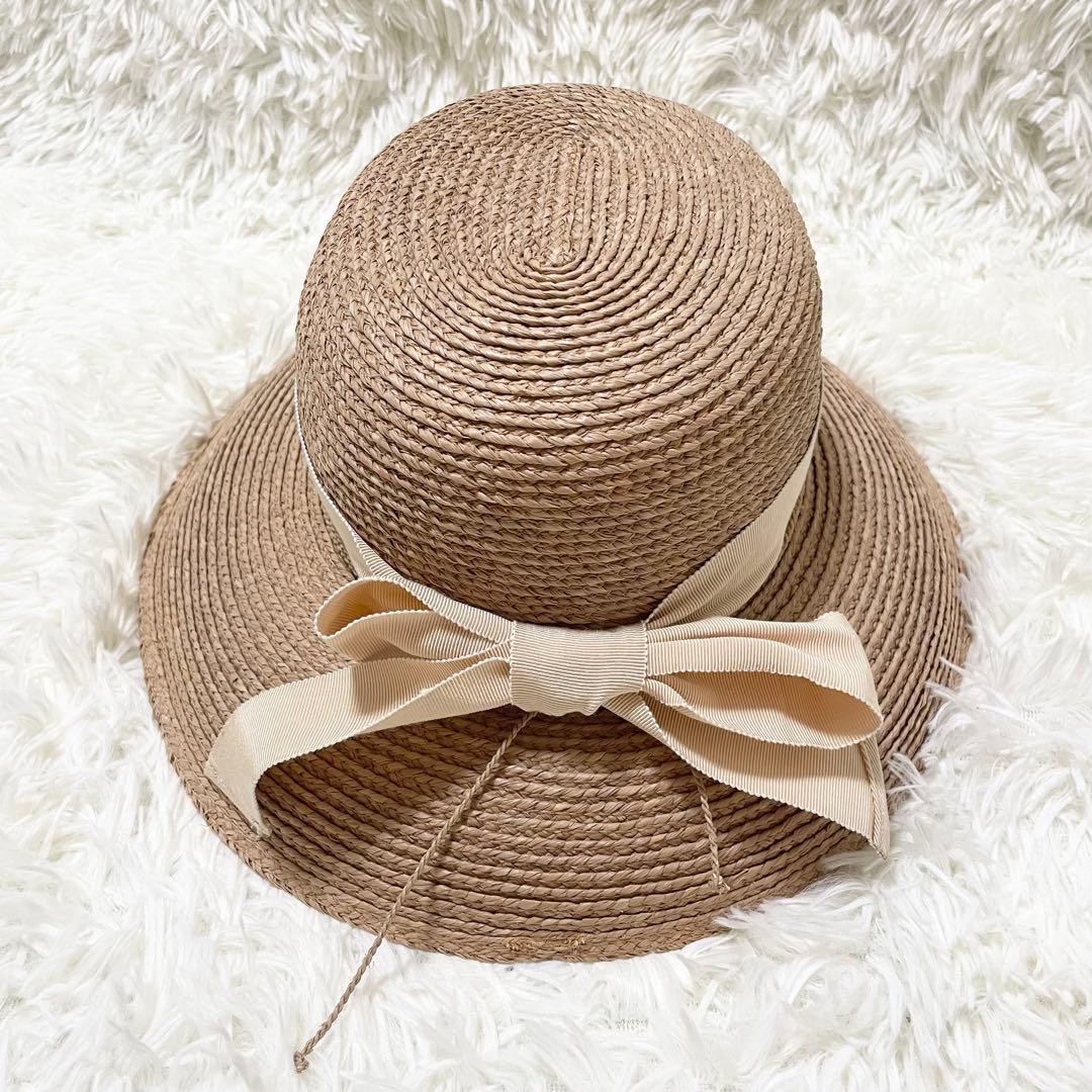 美品✨ヘレンカミンスキー　吉川ひなの着用 ニューポート　ラフィアハット　リボン