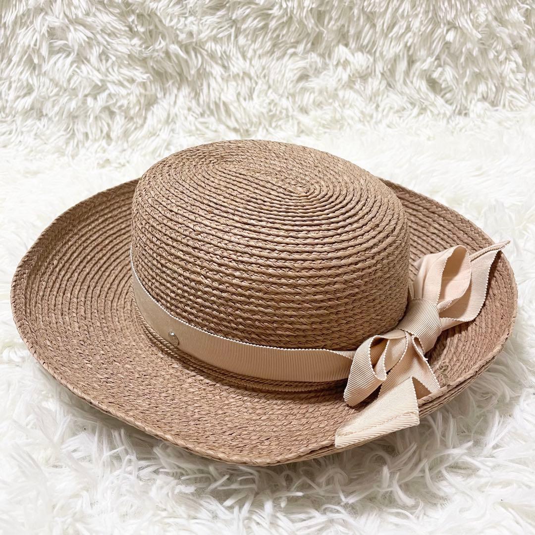 美品✨ヘレンカミンスキー　吉川ひなの着用 ニューポート　ラフィアハット　リボン