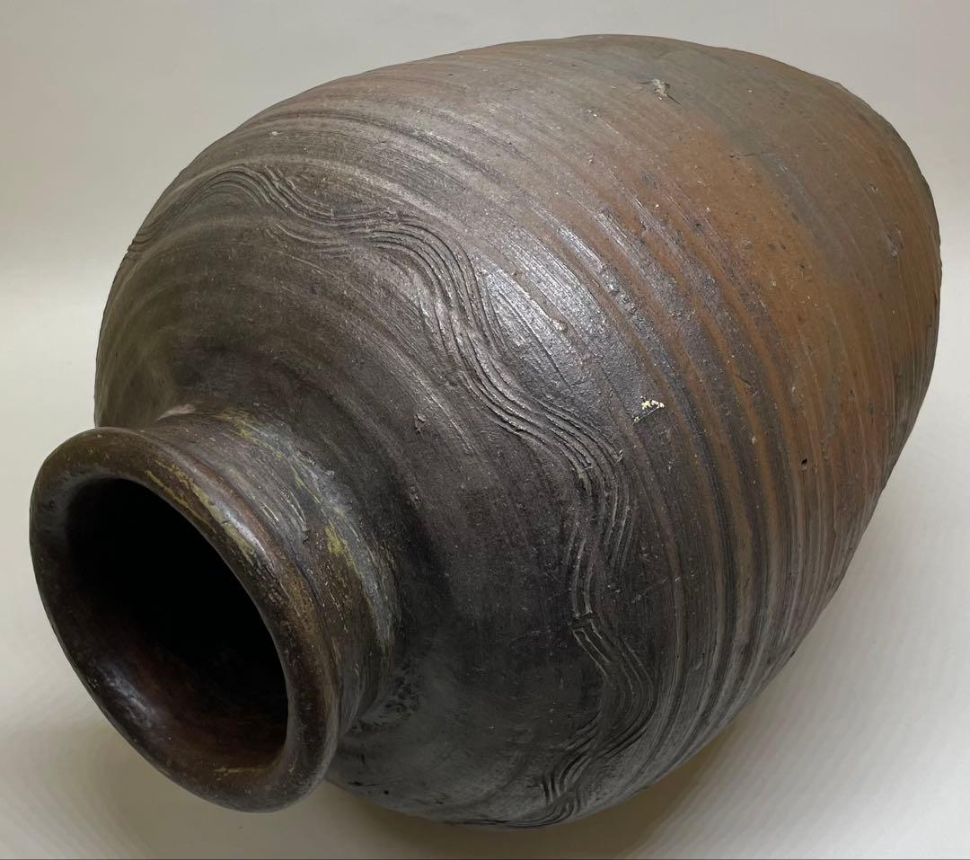 古備前　室町時代　波状文壺　下駄高台　34cm 　　　　　g0133