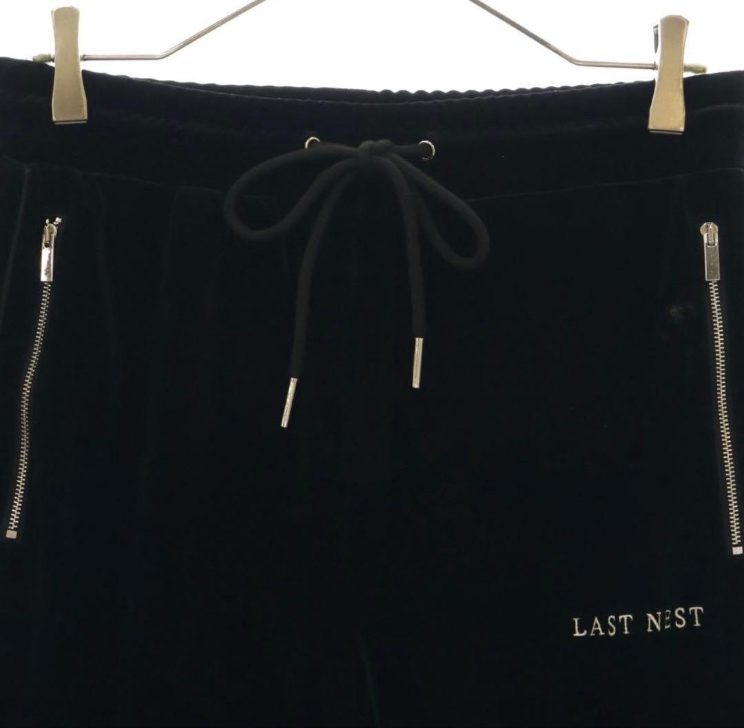 LAST NEST ブラック ベロア フレアパンツ