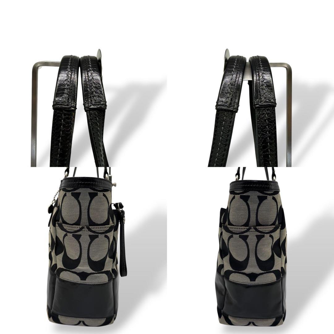 COACH コーチ トートバッグ キャンバス マザーズバッグ A4収納可能 黒