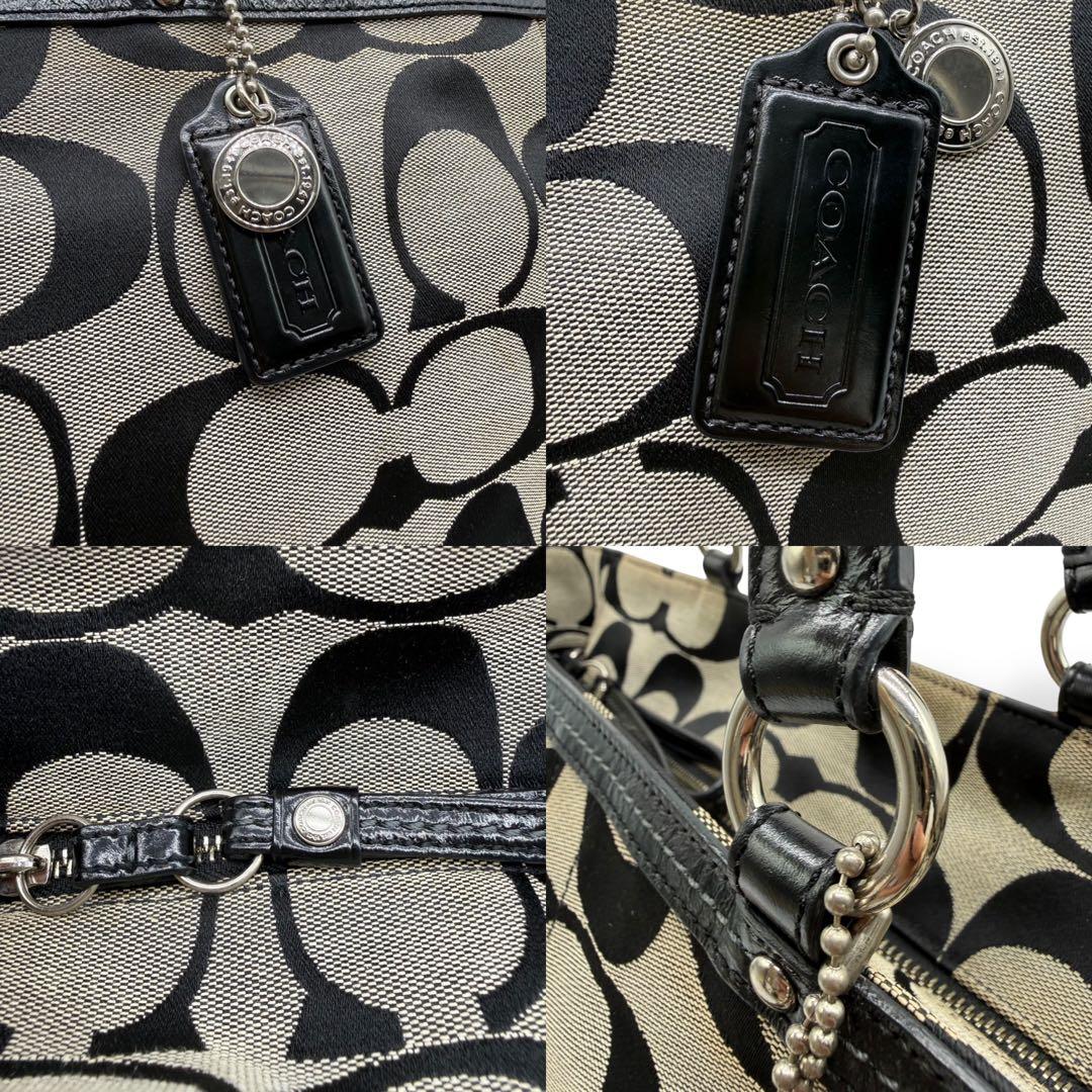 COACH コーチ トートバッグ キャンバス マザーズバッグ A4収納可能 黒