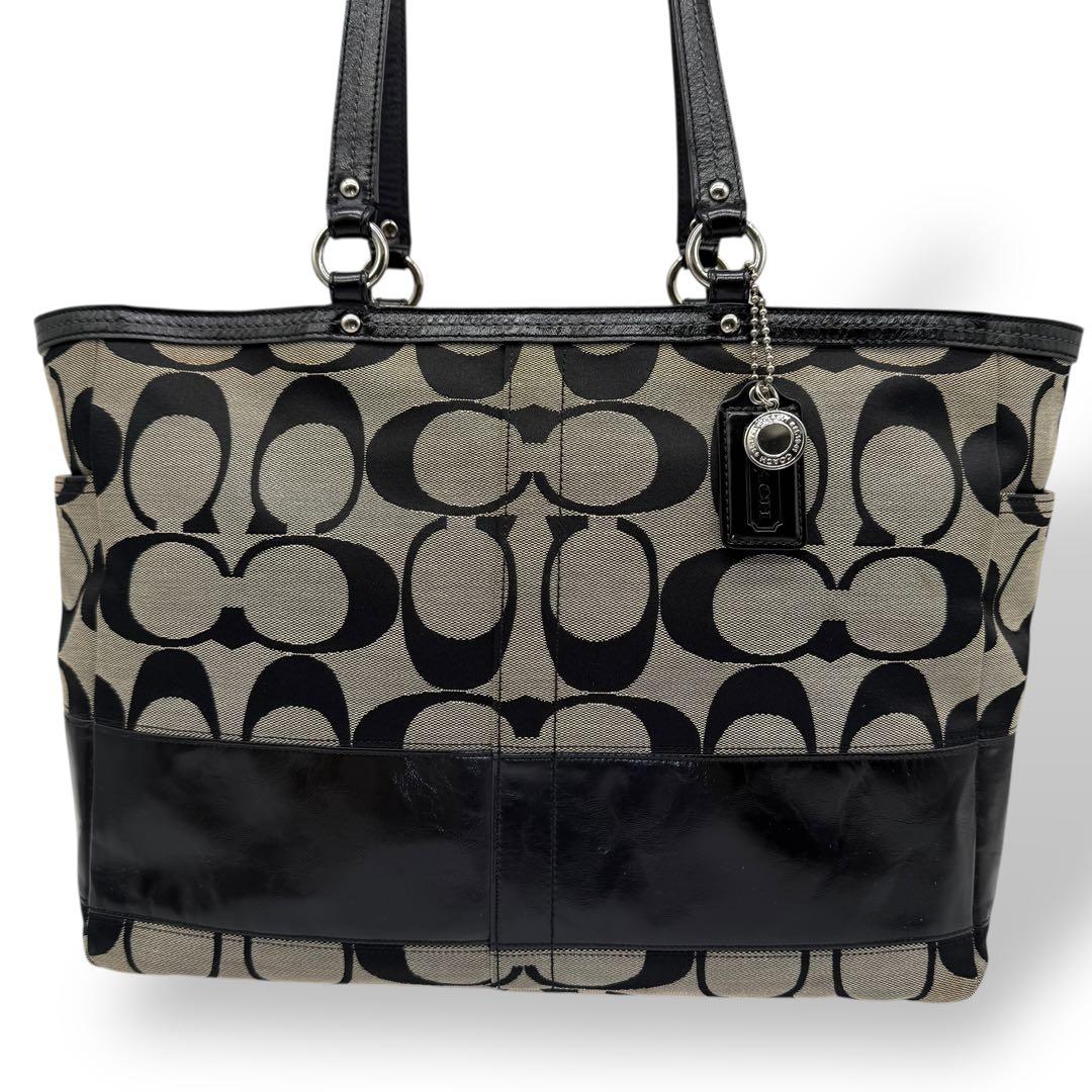 COACH コーチ トートバッグ キャンバス マザーズバッグ A4収納可能 黒