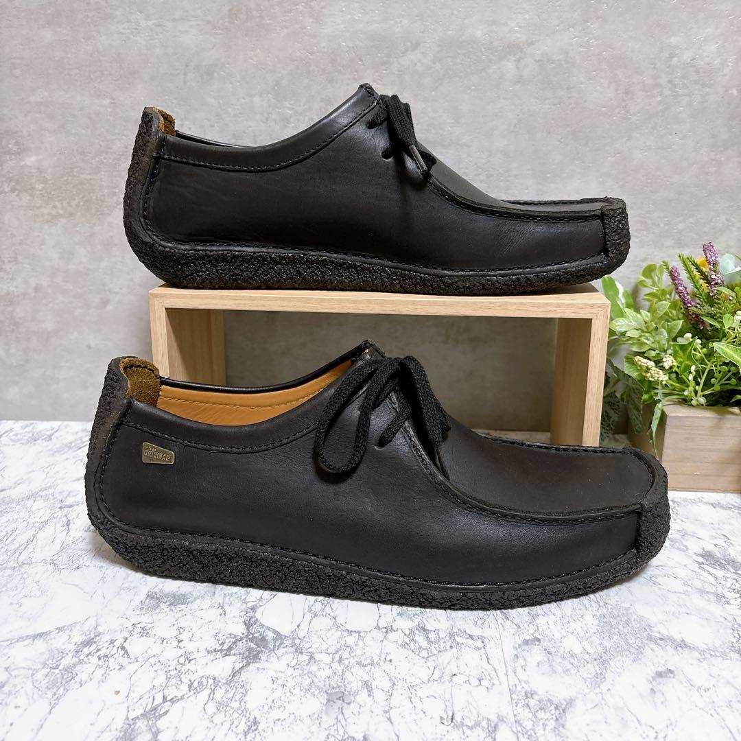 極美品【Clarks クラークス】ナタリー ワラビー 革靴 UK9 本革 黒