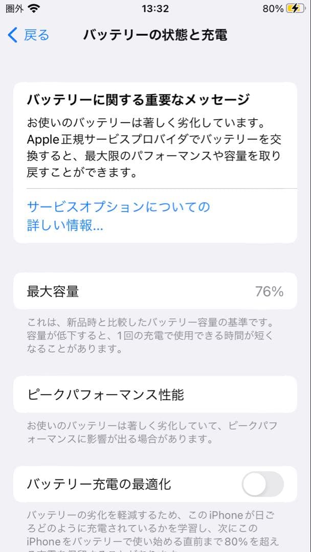 iPhone 8 64GB SIMフリー スペースグレイ バッテリー76%