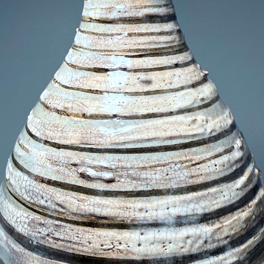 古唐津　輪線文大徳利　花瓶　発掘品　蒐集家放出品　桃山〜江戸初期　古美術　骨董