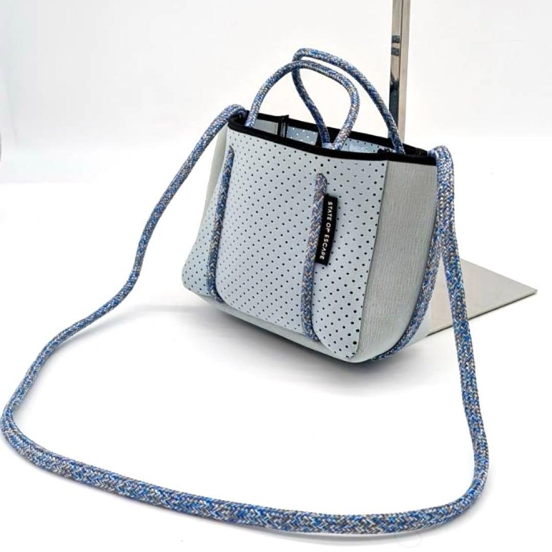 ステイトオブエスケープ✨2way ショルダー　トートバッグ　マイクロ　ブルー