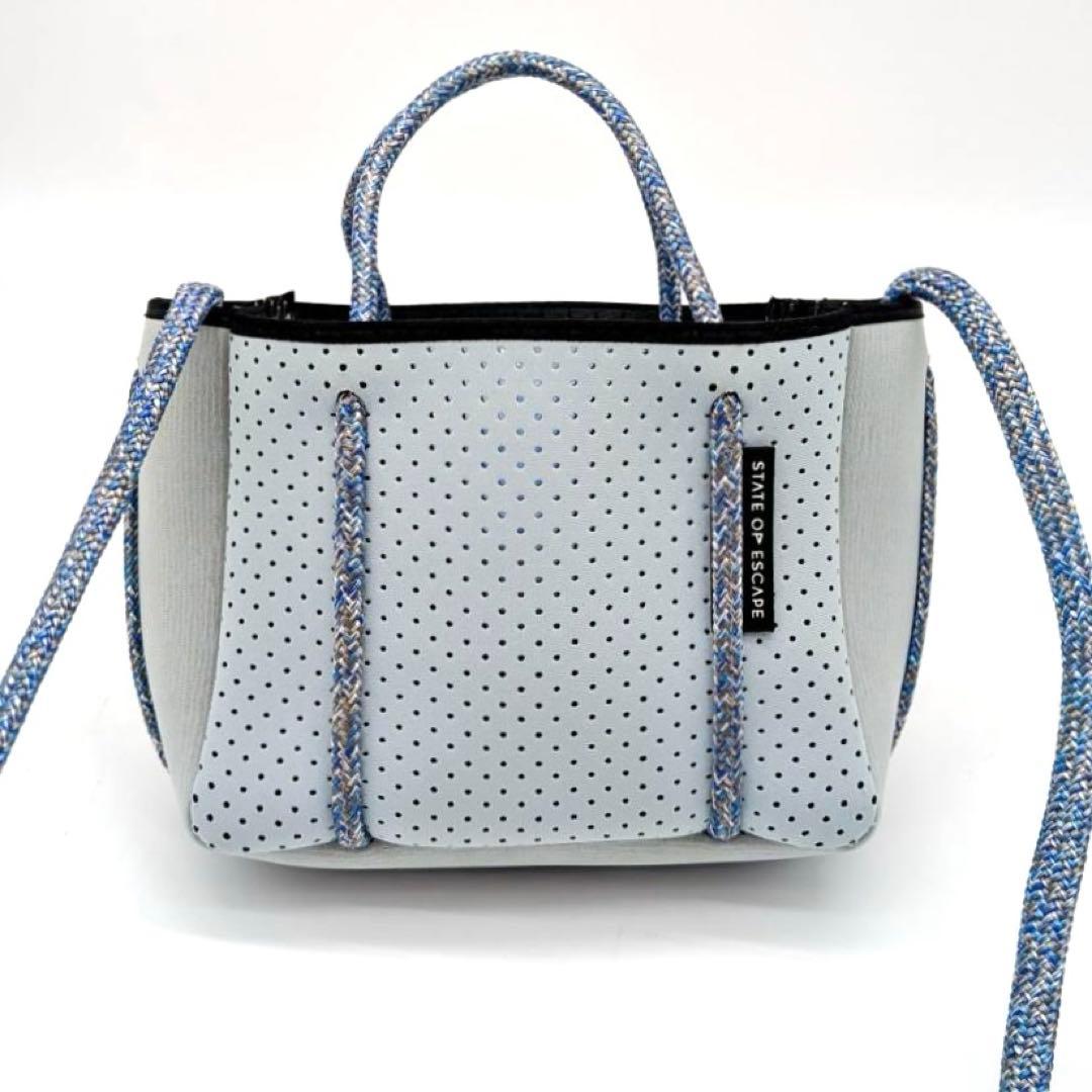 ステイトオブエスケープ✨2way ショルダー　トートバッグ　マイクロ　ブルー