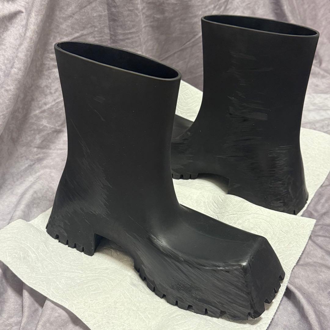 靴 BALENCIAGA Trooper Rubber Boots Black 42