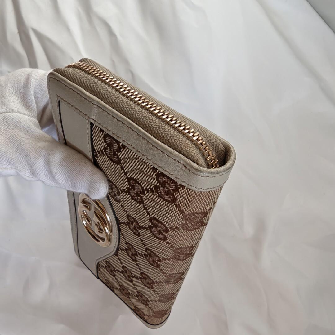 美品　GUCCI　インターロッキング　長財布　コンチネンタル　キャンバス