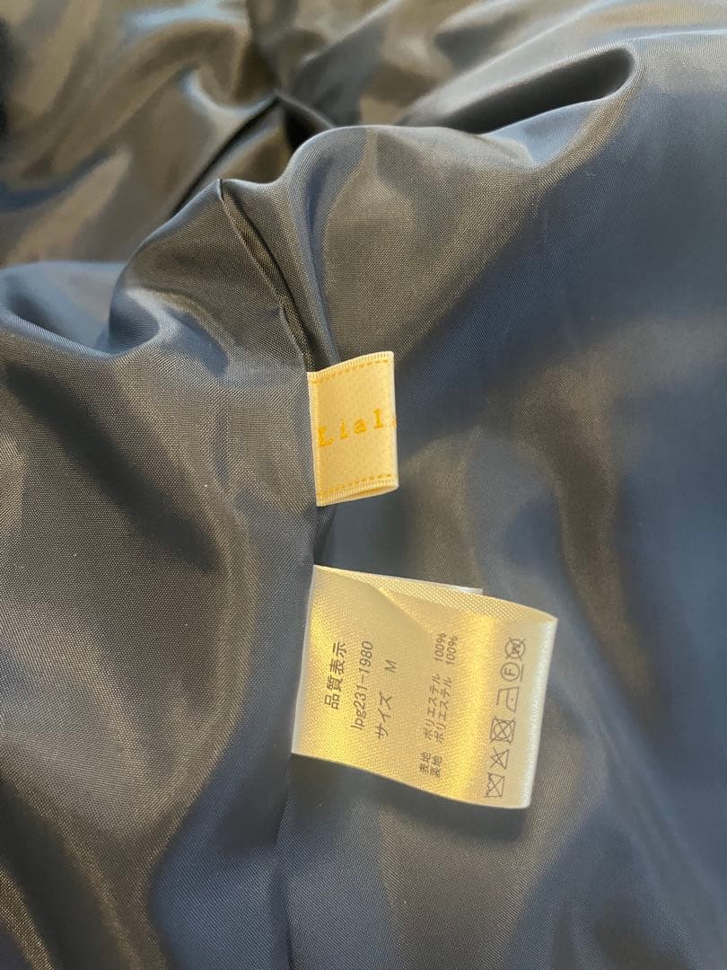 ネイビー ツイード ノーカラージャケット