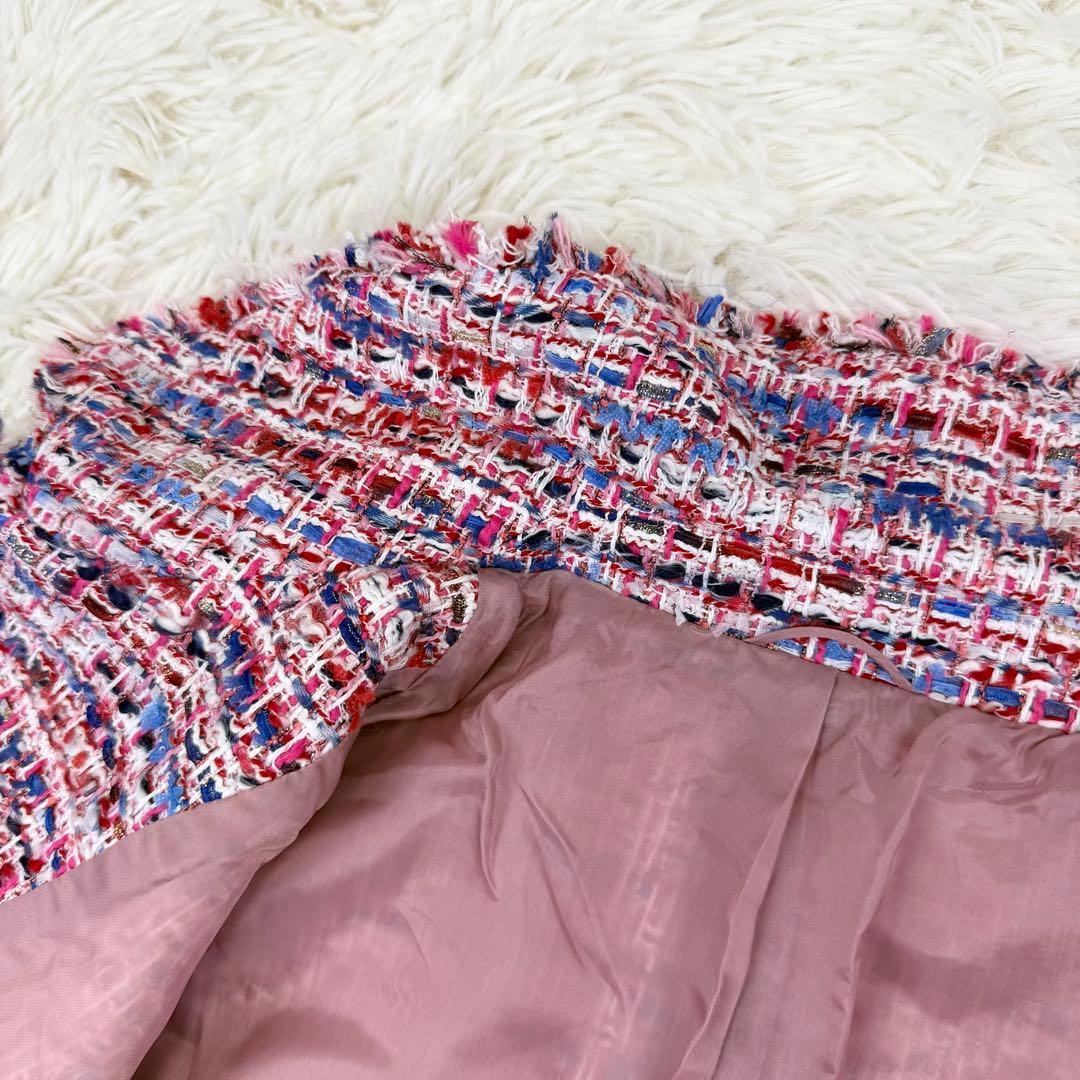 2024 アナイ レッドツイードステンカラー ジャケット 金釦 テーラード S