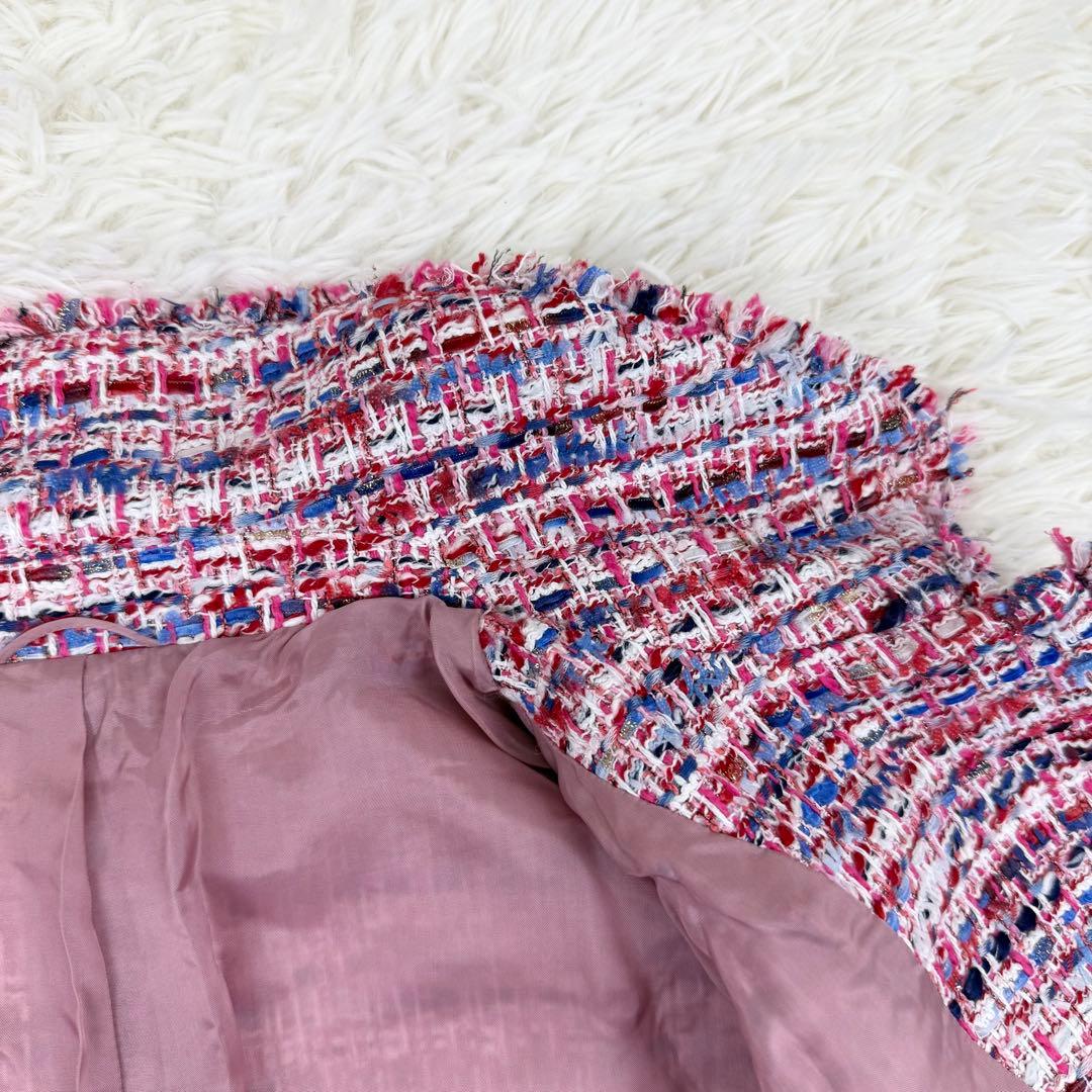 2024 アナイ レッドツイードステンカラー ジャケット 金釦 テーラード S