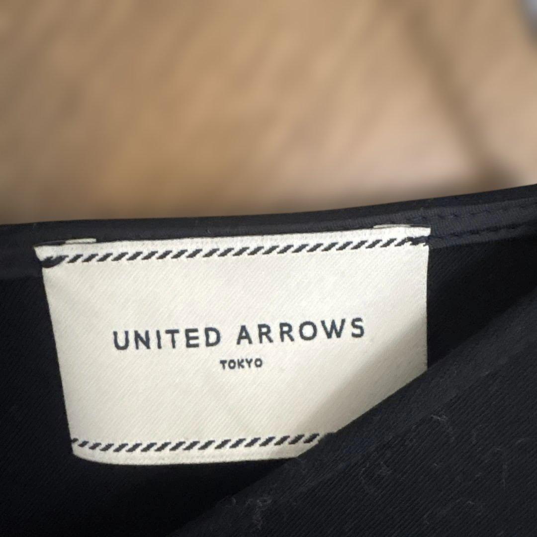 ユナイテッドアローズ　リボン カットジャカード ロングワンピース　ブラック