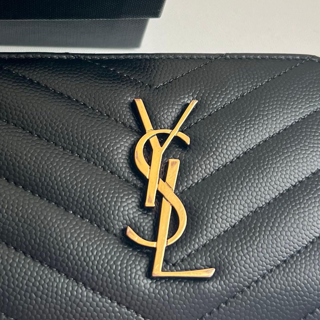 88 極上美品 SAINTLAURENT イヴサンローラン 2つ折り財布