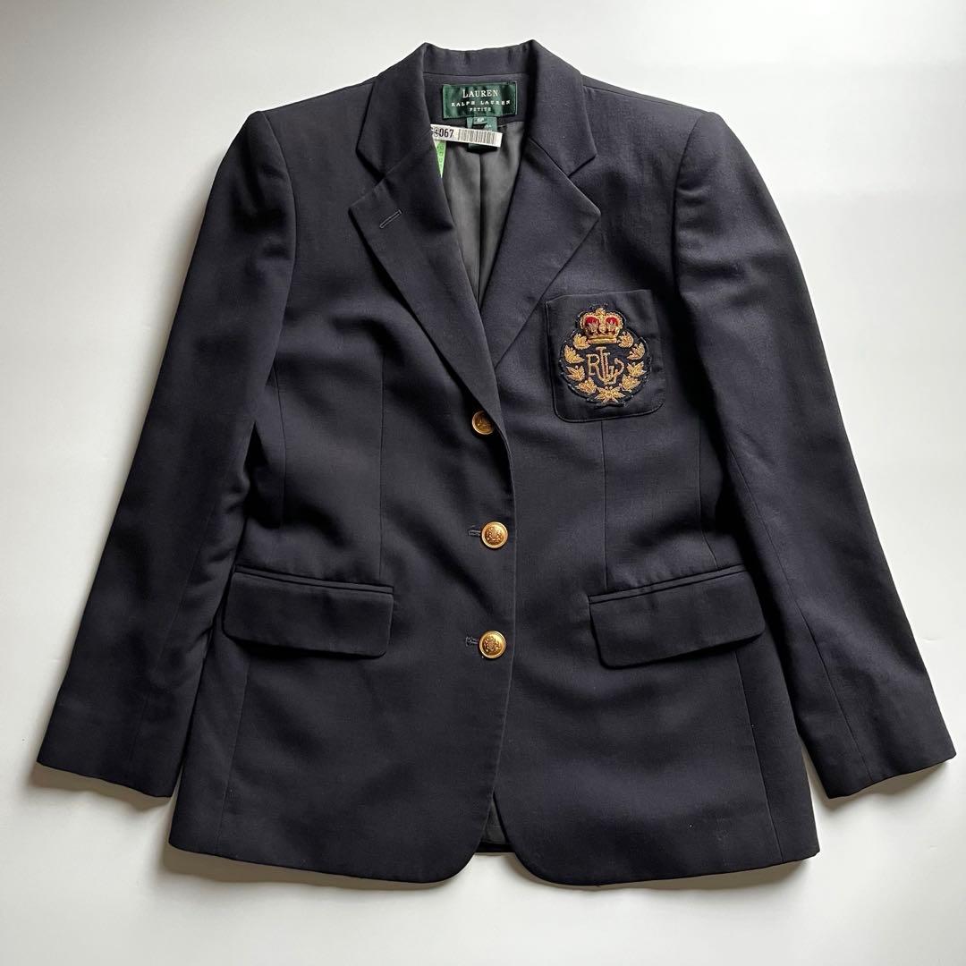 USA製 ローレンラルフローレン 紺ブレ 金ボタン モール刺繍 6P