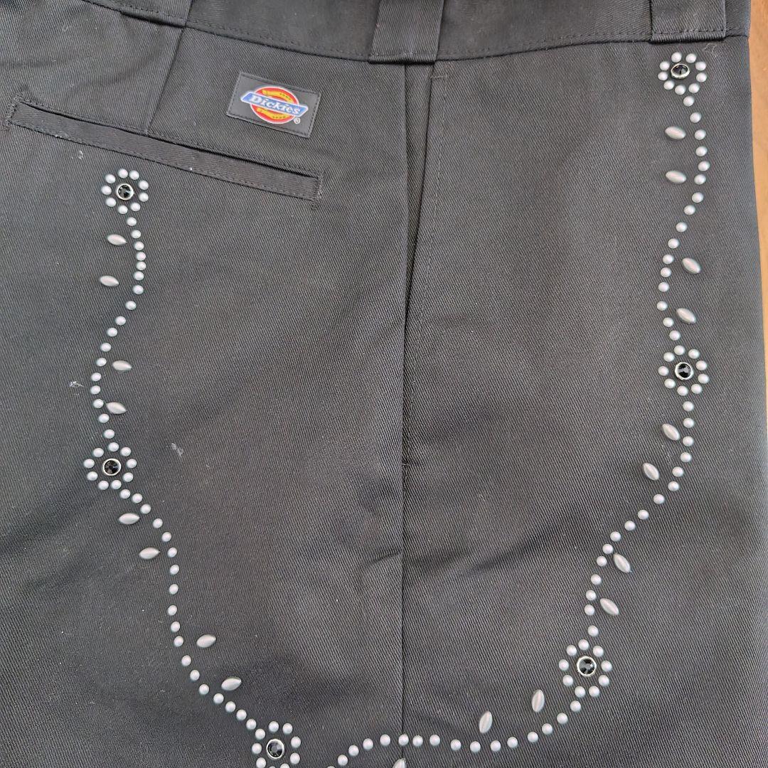 黒ディッキーズ874スタッズカスタム■W34×L30キムタク木村拓哉HTC