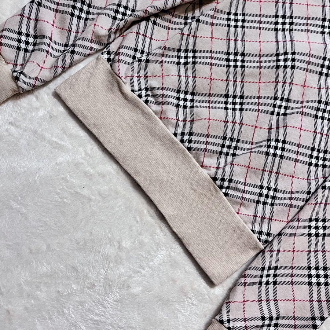 バーバリーブルーレーベル ノバチェック ホースロゴ刺繍 ジップアップパーカー