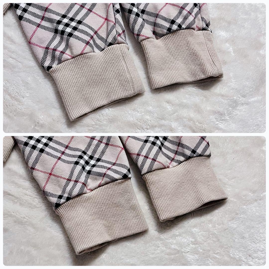 バーバリーブルーレーベル ノバチェック ホースロゴ刺繍 ジップアップパーカー